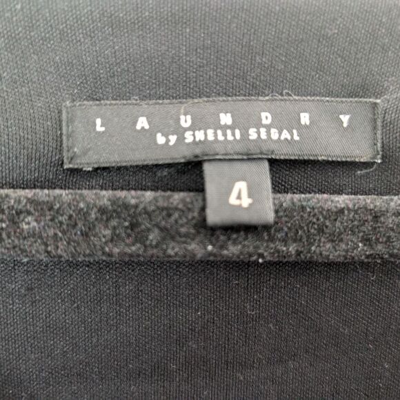 Laundry by Shelli Segal Black Classic Elegant Lbd dress midi Empire Waist Small - Picture 5 of 13